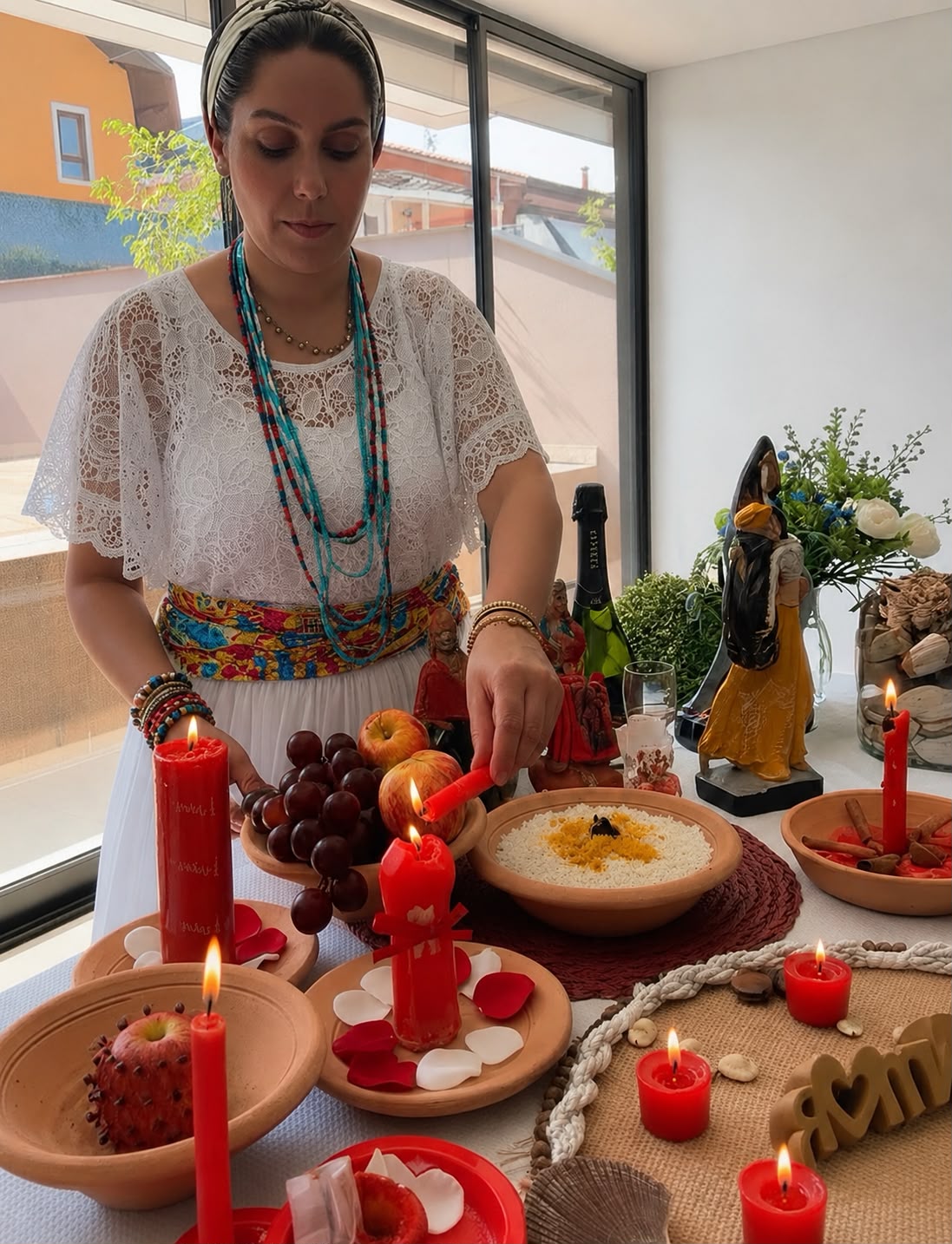 Trabalho espiritual em altar